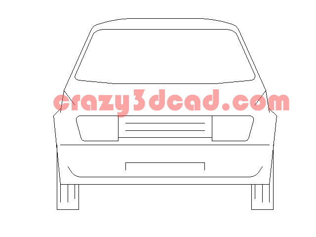Old ordinary car CAD Block